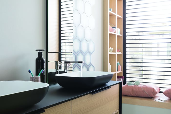 Salle de Bain Lounge et Graphique Perene Double vasque