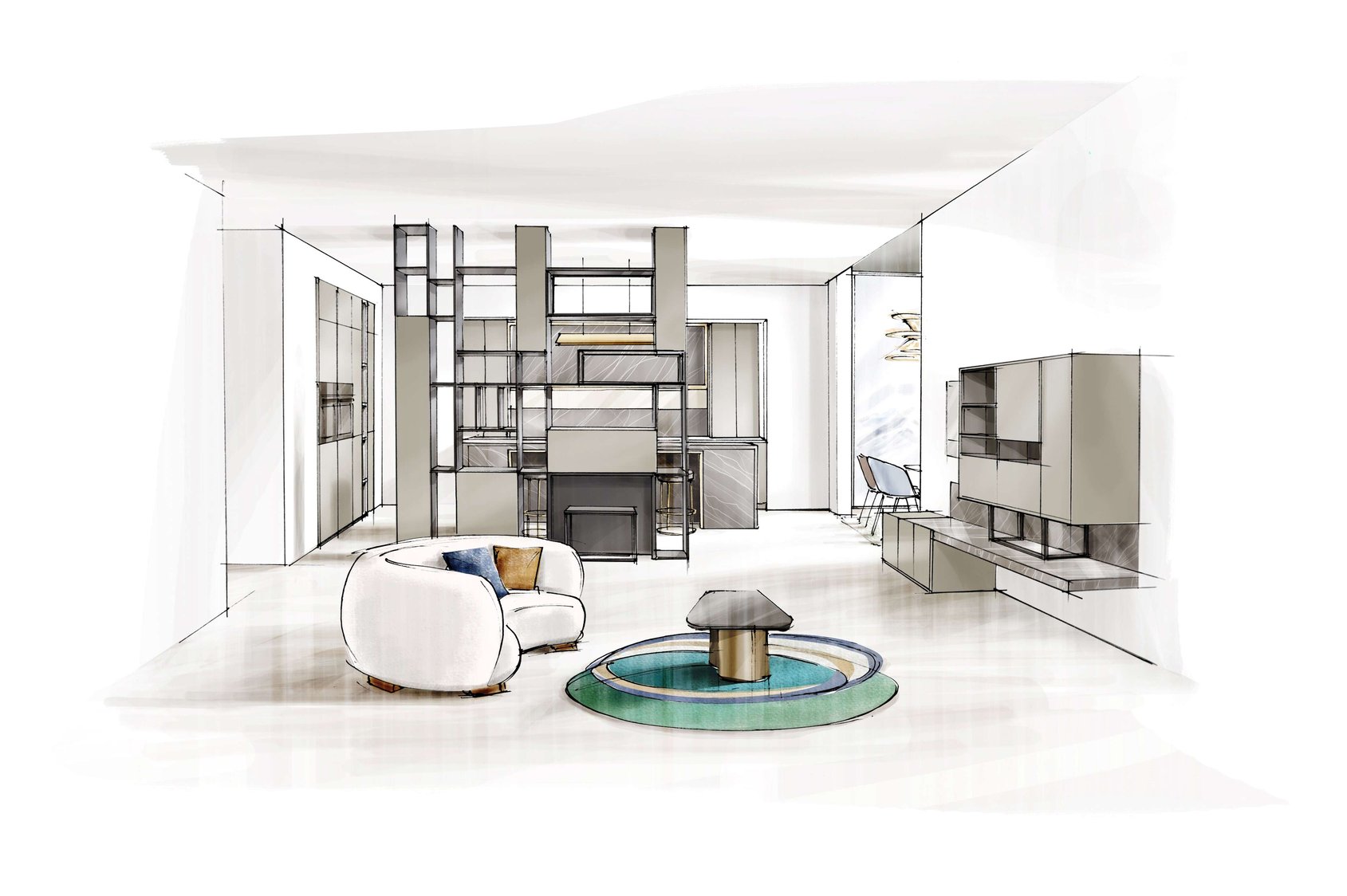 croquis-agencement-cuisine-ouverte-sur-salon-perene