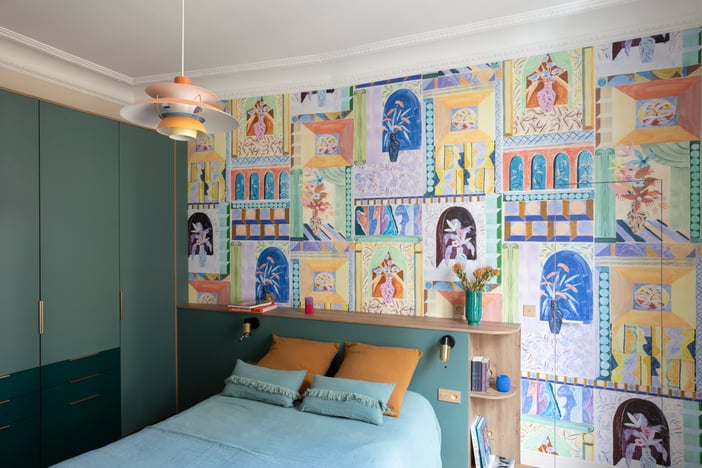 Chambre et dressing coloré