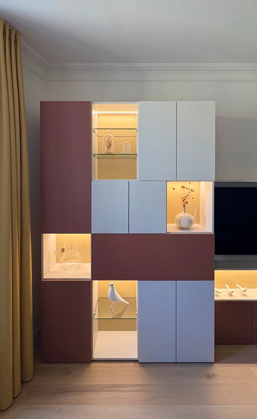 Vue sur les rangements