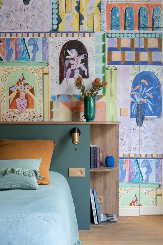 Chambre decor papier peint Vanessa
