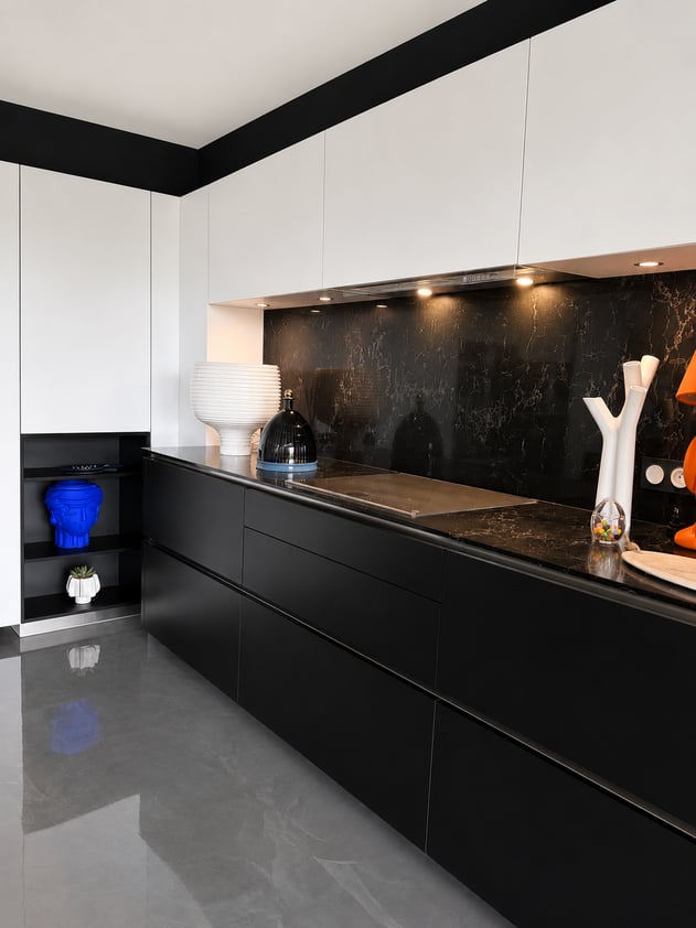 cuisine noire et bl