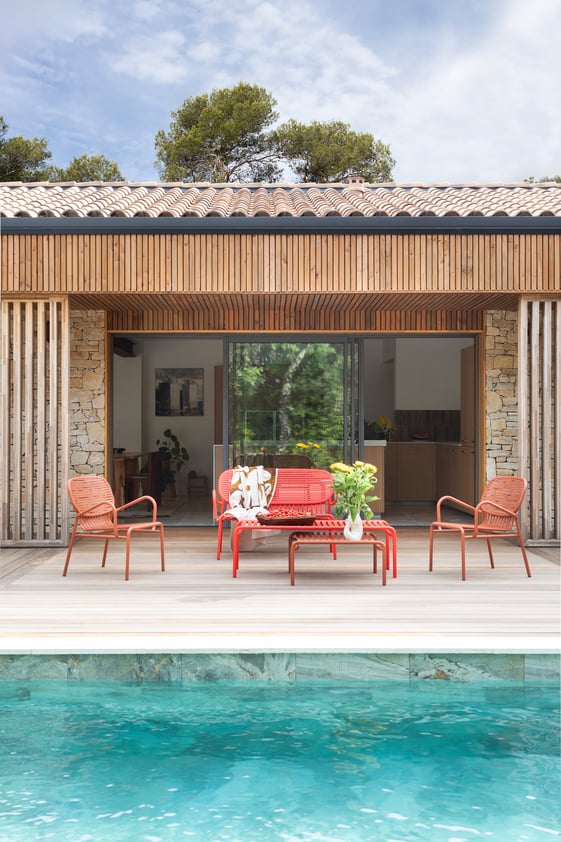 Terrasse vue salon de jardin