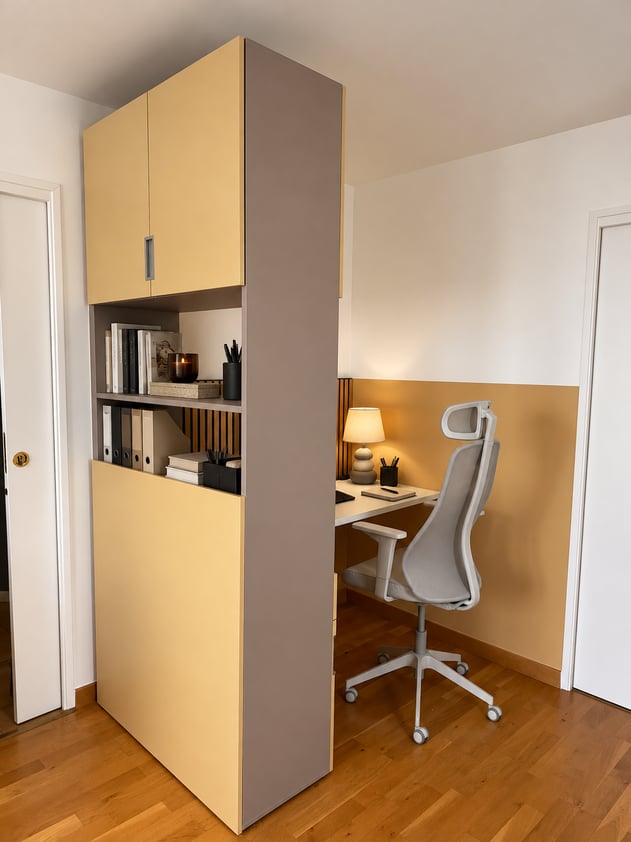 Séparation de chambre qui créer un bureau 