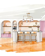 Croquis cuisine bar Perene
