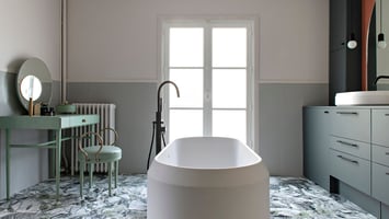 Salle de bain design et élégante avec baignoire Perene
