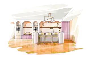 Croquis cuisine bar Perene Croquis cuisine bar Perene