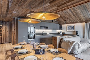 cuisine sur mesure grise et bois