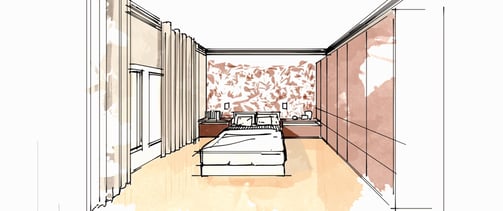 Croquis d'un agencement suite parentale