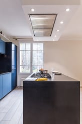 cuisine laquée bleu 