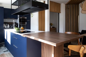 cuisine haut de gamme Fenix Bleu Fes bois