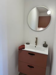 meuble de salle de bain terracotta