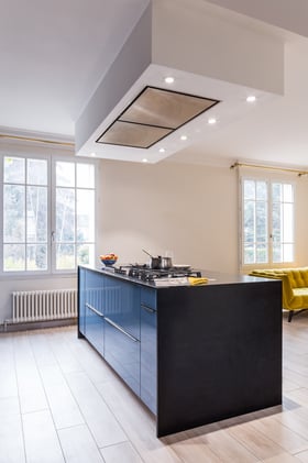 cuisine laquée bleu 