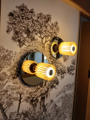 Détail lumaire et papier peint PERENE RENNES