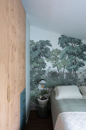 Chambre verte sous pente, Perene Paris 7