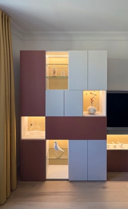 Vue sur les rangements