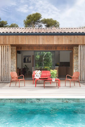 Terrasse vue salon de jardin