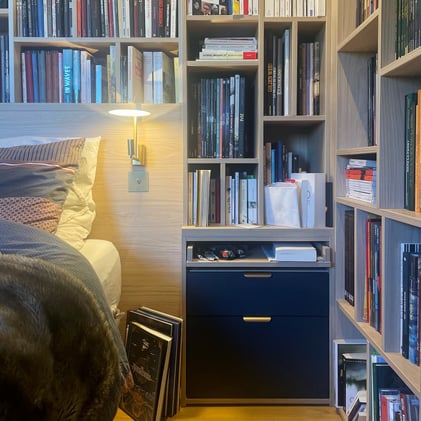 bibliothèque et tête de lit
