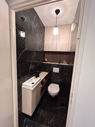 Toilettes en marbre noir