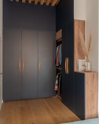 Vue d'ensemble du dressing 