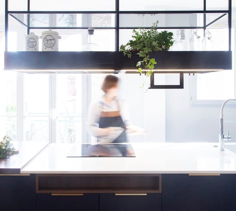 cuisine haut de gamme Fenix Bleu Fes bois