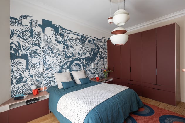 Chambre master colorée et sur-mesure