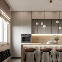 cuisine marron, beige