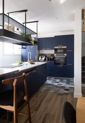 cuisine haut de gamme Fenix Bleu Fes bois