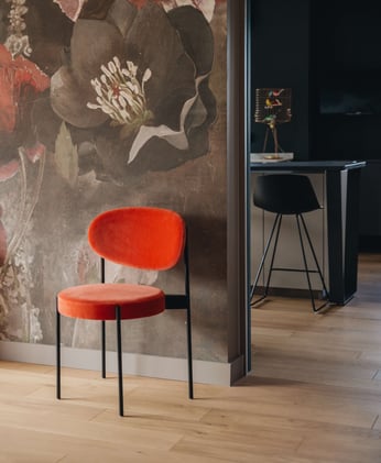 papier peint fleurs salon maison familiale perene