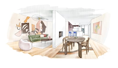 Projet de cuisine et salon tendance Perene