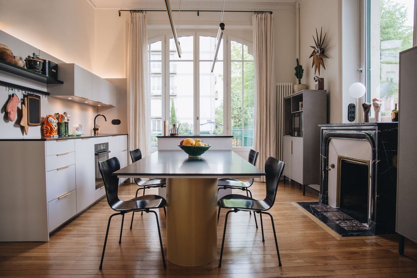Cuisine ilot dinatoire design Perene