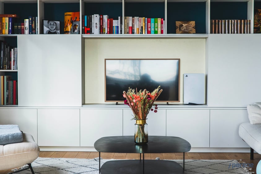 Meuble télévision avec panneau en Fenix ORO