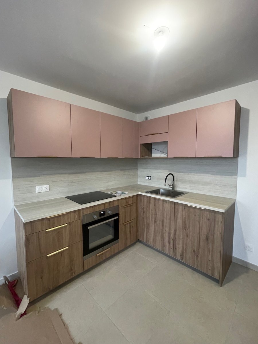 cuisine rose et bois 