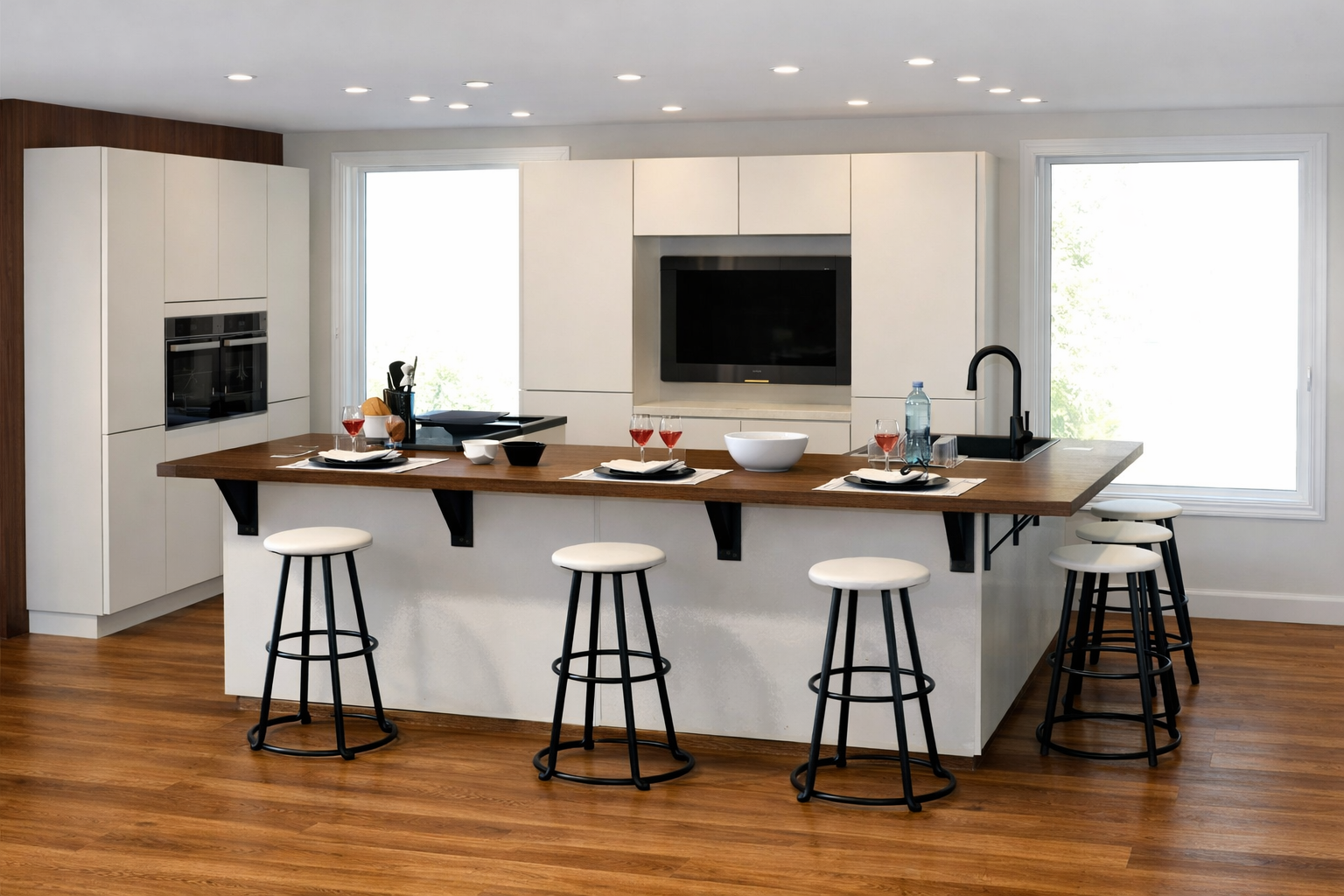 Cuisine moderne avec îlot central