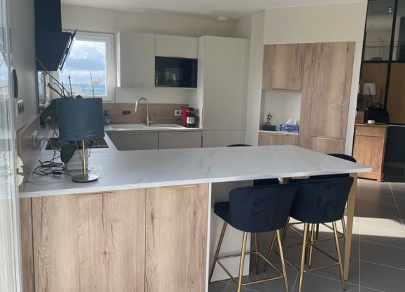 cuisine marbre et bois