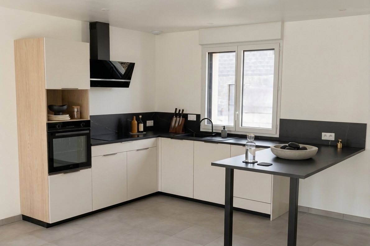 Cuisine blanche et noire